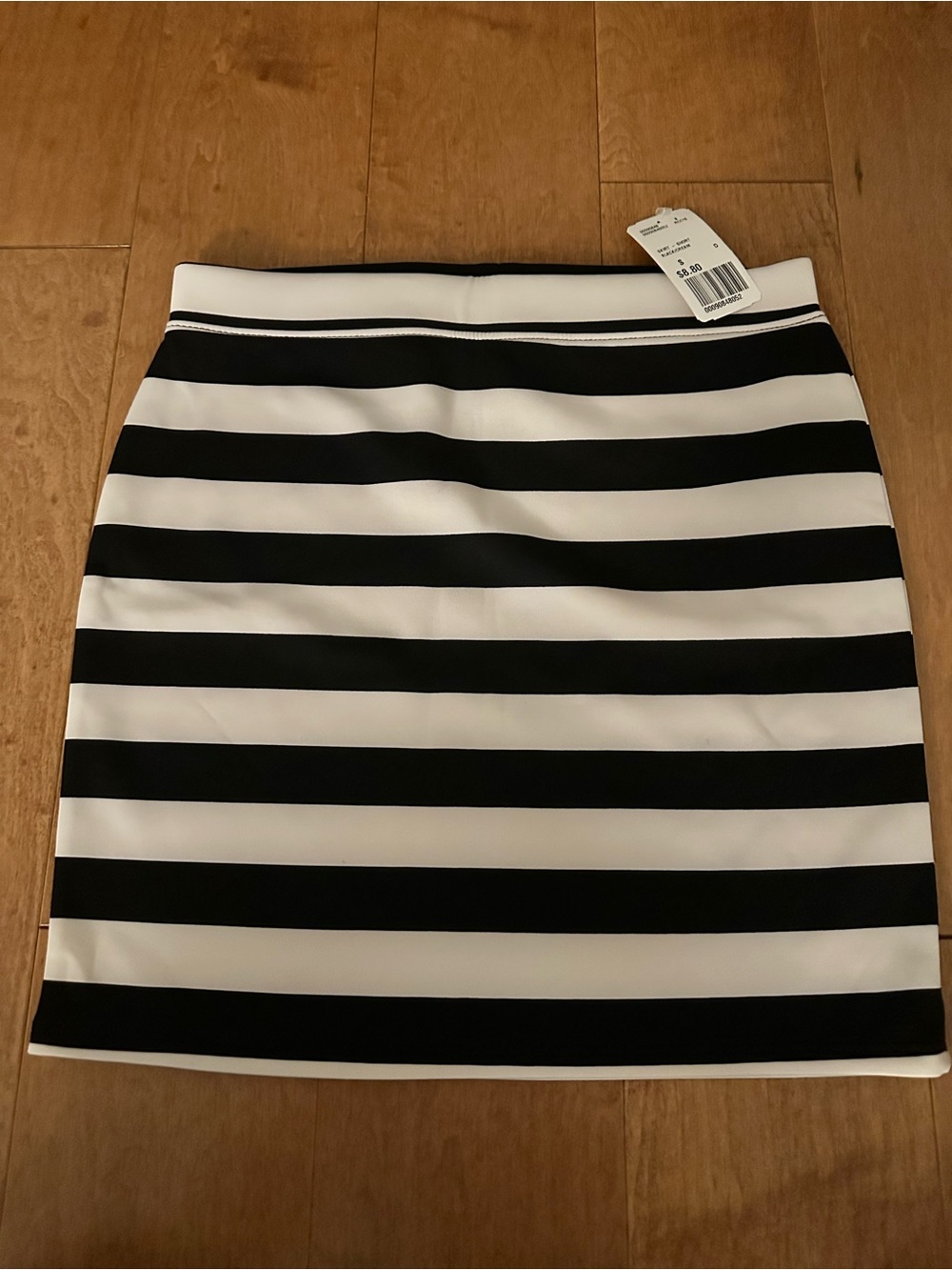Forever 21 Black and White Horizontal Stripe Mini Skirt